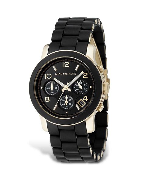 michael kors black watch rubber band|Michael Kors clear band watch.